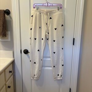 Disney Cream Joggers with Black Mickey Mouse Design
